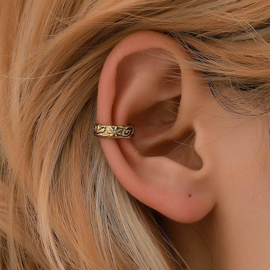 Fashion earrings ethnic simple metal pattern ear bone clip personality retro male and female ear clip