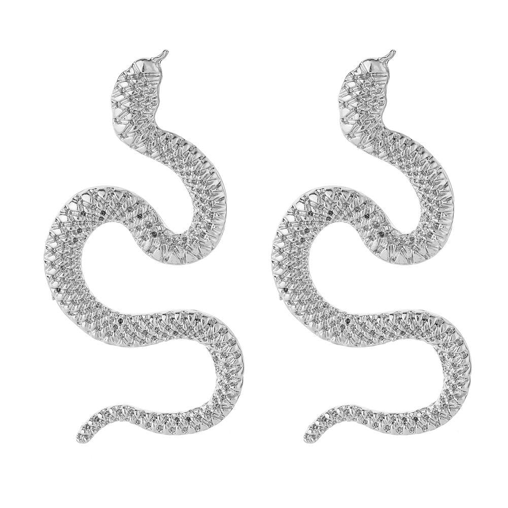 Explosive Snake Earrings Exaggerated Personality Metal Snake Element Trend Earrings Fashion Earrings