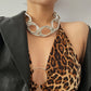 Jewelry personality exaggerated hip-hop glossy frosted necklace female punk alloy thick chain necklace