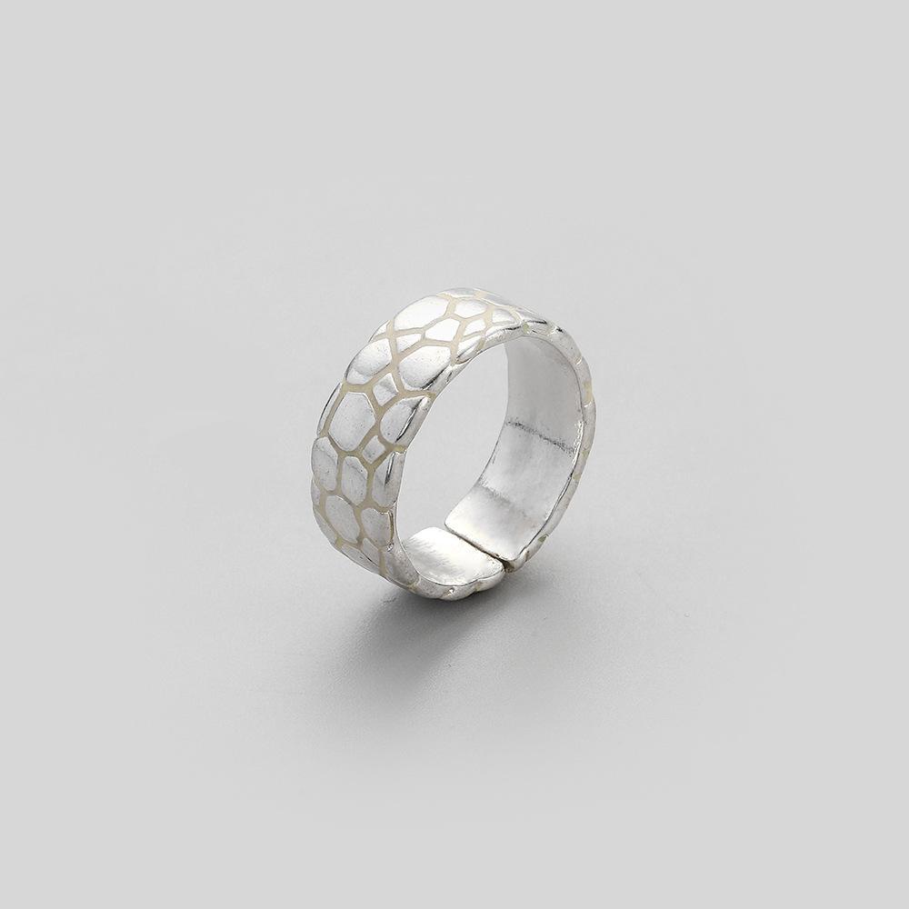 Simple Fashion Fashion Men's Creative Design Irregular Crack Blue Luminous Open Ring