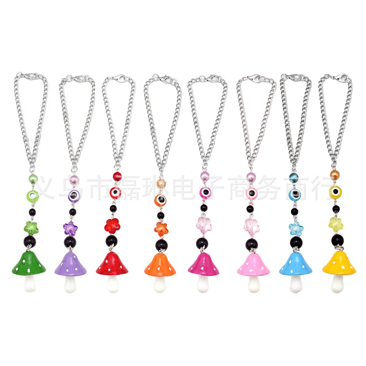 Fashion cartoon resin color small mushroom creative key chain men and women car bag key chain pendant