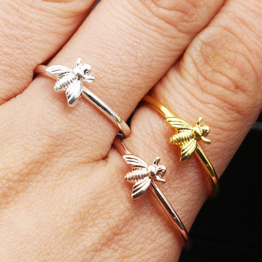 Fashion Simple Bee Ring Creative Insect Animal Ring Jewelry