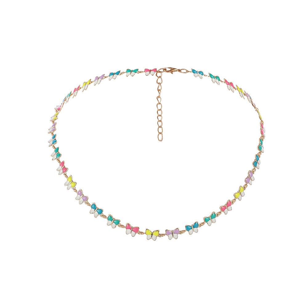 Personalized DIY Colorful Butterfly Clavicle Chain Mori Cute Trend Necklace Temperament Elegant Necklace Female