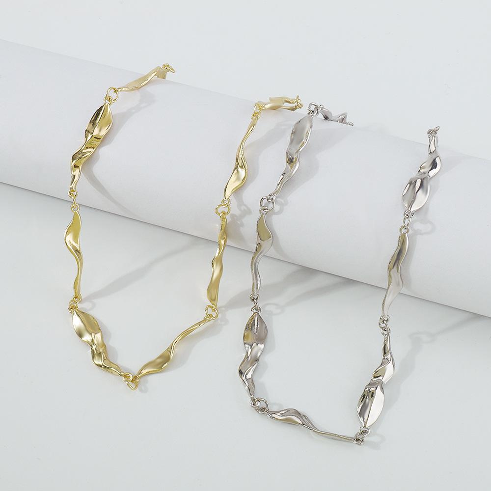 N991 Fashion Metal Necklace Personality Geometric Irregular Necklace Net Red Trendy Street Shoot Clavicle Chain