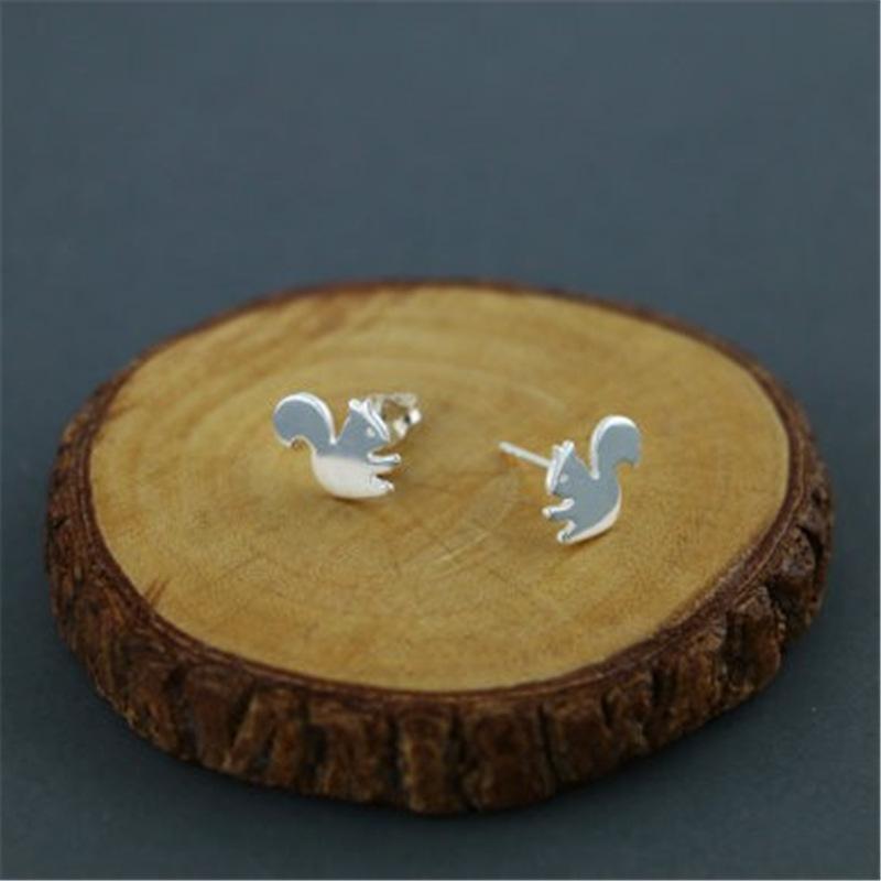 Popular Jewelry Cute Little Squirrel Ear Studs Female Animal Ear Jewelry Electroplating Alloy Gold Silver
