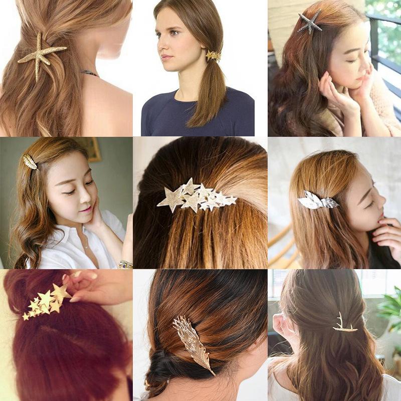 2 yuan jewelry five-pointed star leaf hairpin headdress headband antlers word clip