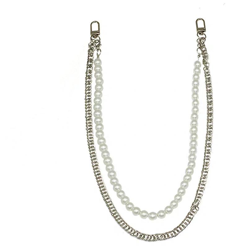 Punk chain pearl double-layer pants chain men and women versatile hip-hop student waist chain female cool ins skirt chain