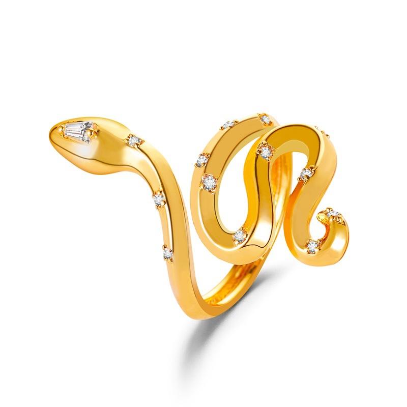 Retro snake ring personality cute small animal open ring trendy niche jewelry