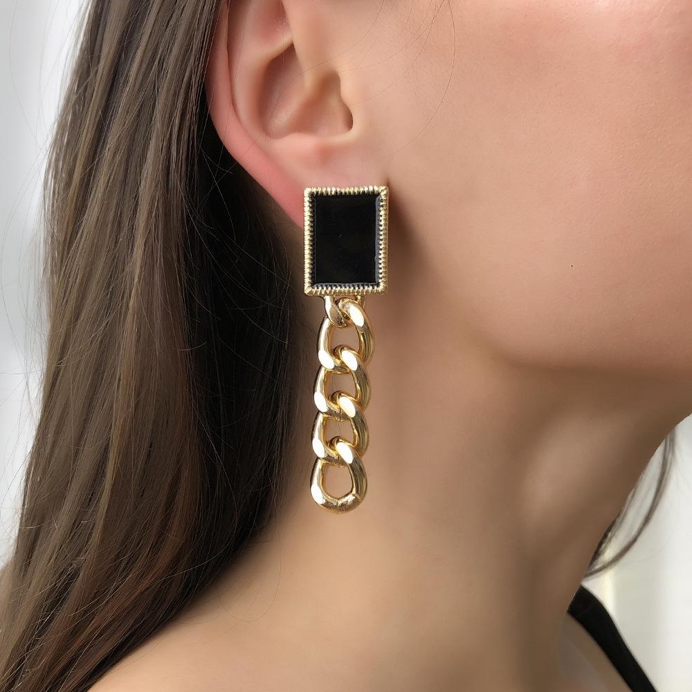 E949 Simple personality necklace earrings set thick chain fashion exaggerated street photography catwalk necklace earrings