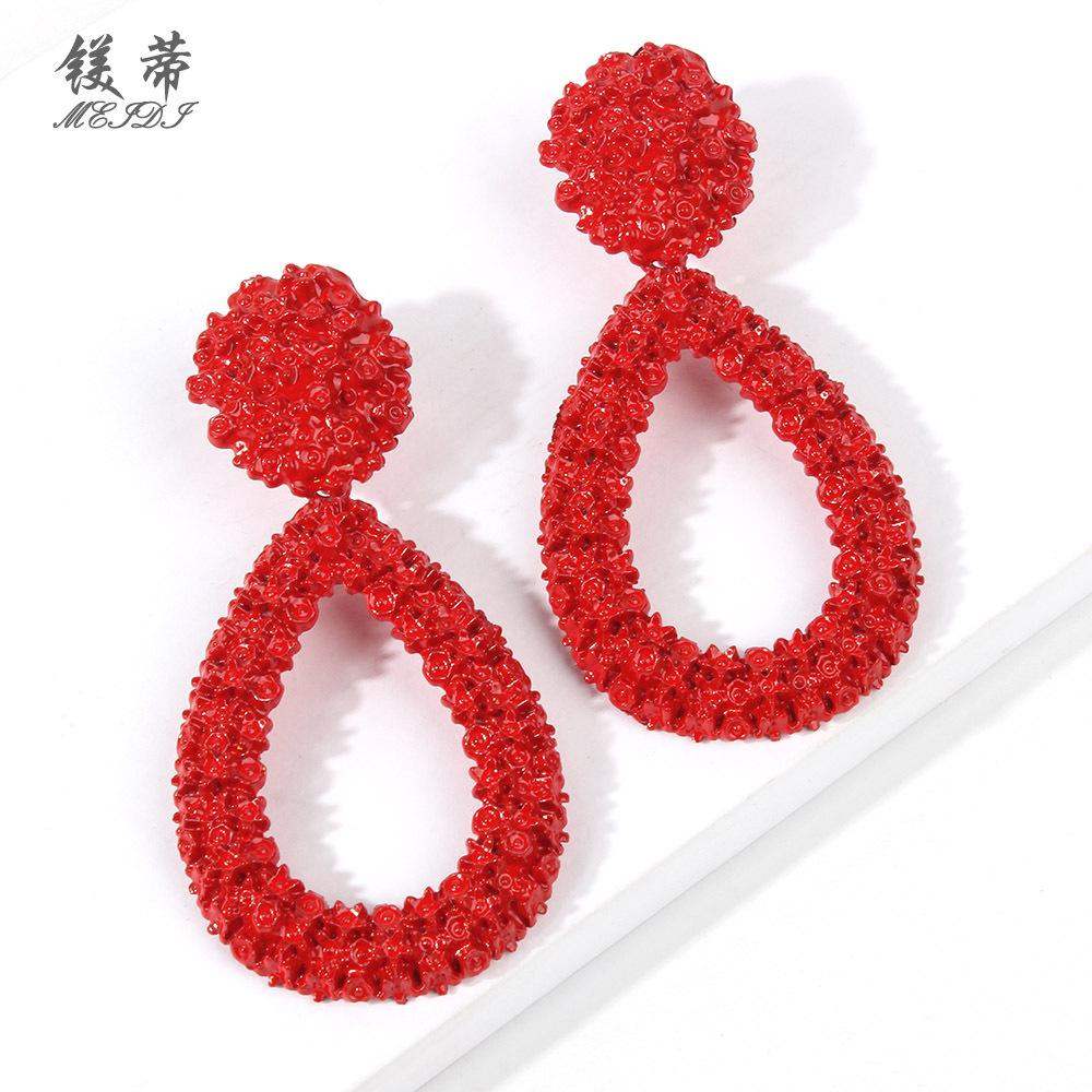Magnesium Di E4824 Fashion Explosion Style Personality Trend Water Drop Hollow Earrings Female