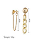 Exaggerated Metal Chain Earrings Retro Fashion Asymmetrical Earrings Women Jewelry Accessories