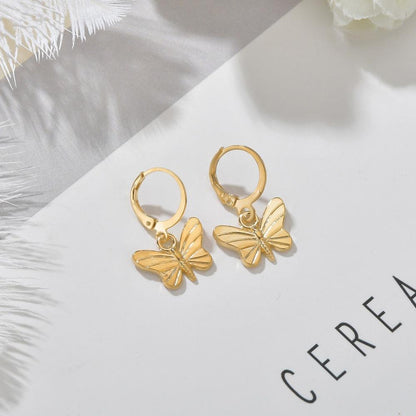 Accessories Retro Butterfly Earrings Female Personality High Cold Alloy Insect Earrings