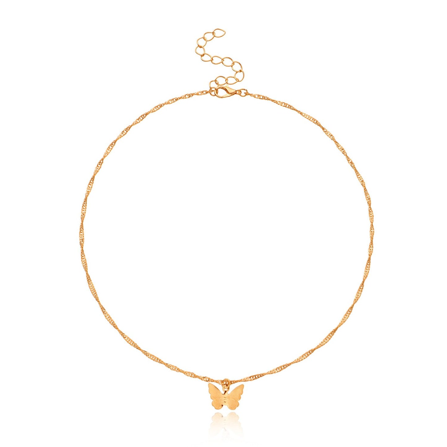 Jewelry Single Butterfly Twist Chain Popular Necklace Women's Fashion Simple Trend Necklace