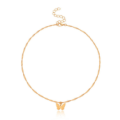 Jewelry Single Butterfly Twist Chain Popular Necklace Women's Fashion Simple Trend Necklace