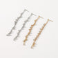 E1751 Temperament simple niche metal earrings micro-inlaid rhinestones long chain personality retro earrings