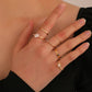Retro Pearl Geometric Ring Combination Set Fashion Simple Personality Plain Circle Metal Tail Ring Six-piece Set