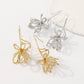 1732 hollow three-dimensional geometric flower earrings ZA fashion metal retro hip-hop punk earrings