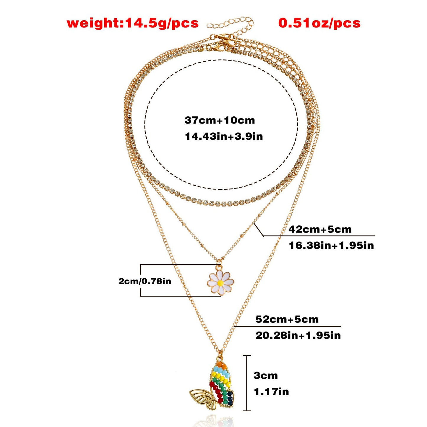 Jewelry Simple Fashion Geometric Multilayer Sweater Chain Necklace Female Personality Versatile Trend Necklace