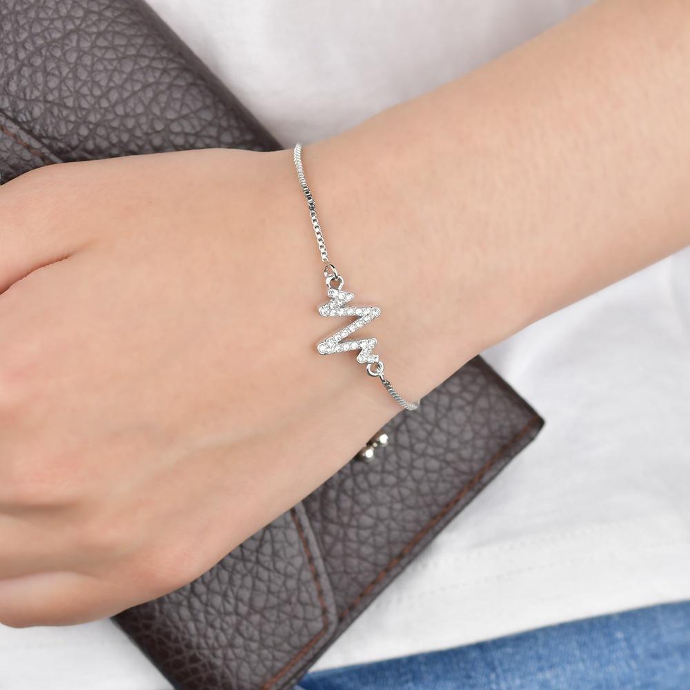 Women's Bracelet Diamond Adjustable ECG Bracelet For Women