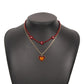 N9535 Double Layer Clavicle Necklace Drip Oil Heart Beads Flower Candy Color Necklace Geometric Creative Necklace