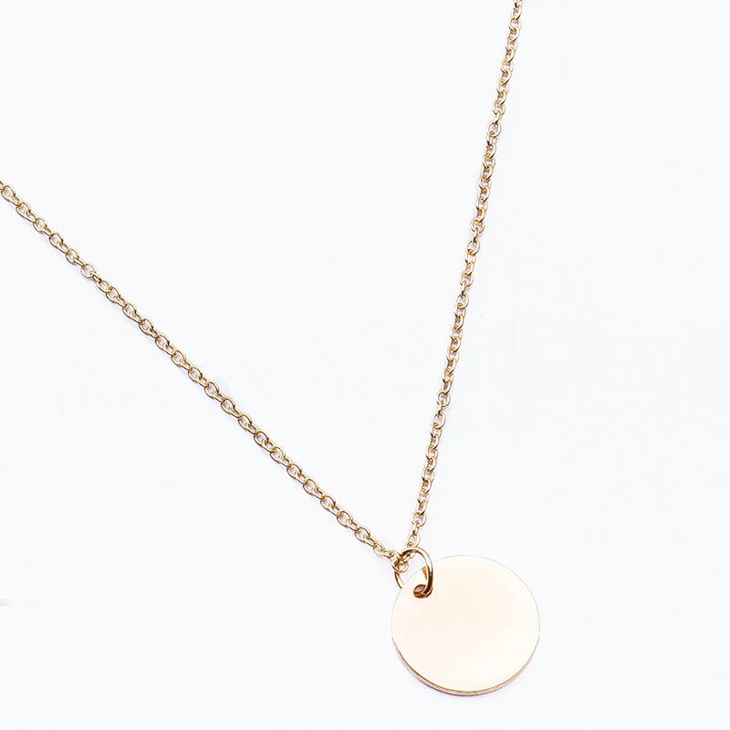 Simple Small Disc Thin Chain Temperament Clavicle Chain Simple Necklace Versatile Necklace Accessories