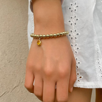 B1585 Hand Decoration Simple Beaded Elastic Geometric Bracelet Rhinestone Small Fresh Girly Bracelet