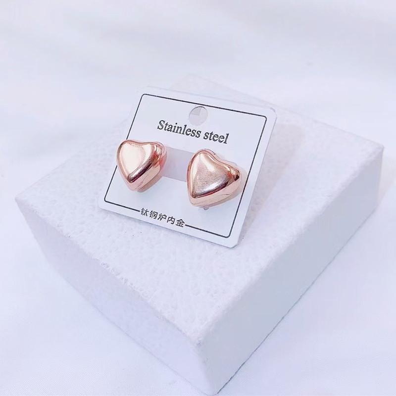 Small peach heart earring female ins cute girl creative personality love earring earrings
