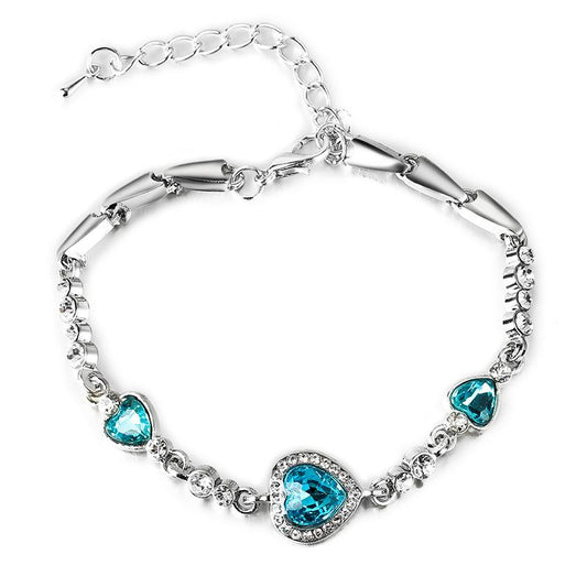 Fashion Ocean Heart Crystal Bracelet Jewelry Accessories Bracelet Bracelet 2 yuan