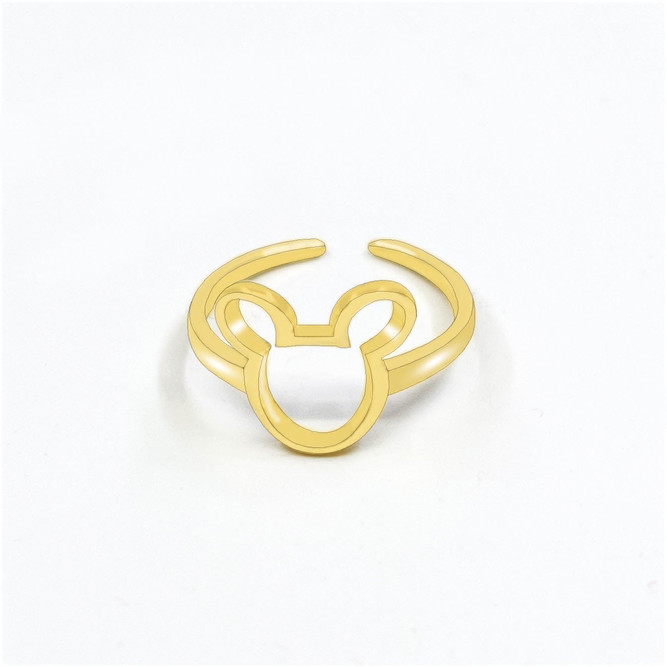 Fashion Jewelry Sweet Beauty Cute Cartoon Mickey Mickey Mouse Open Ring Electroplating Gold Silver