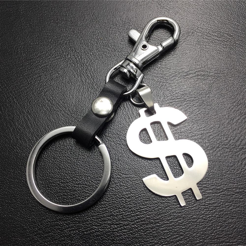 US dollars, US knives, titanium steel pendant, stainless steel hanging price, cowhide key chain, Valentine's Day gift bag pendant