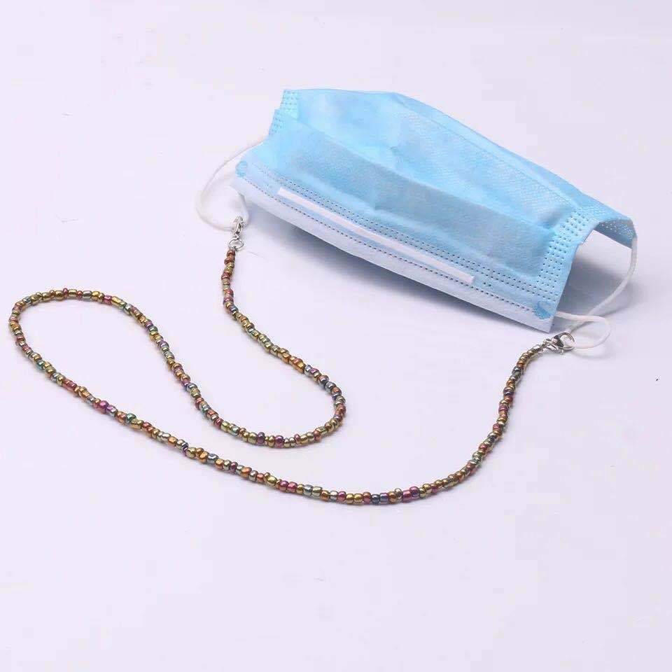 Mask glasses rice bead lanyard chain lanyard beaded glasses rope mask lanyard chain colorful beaded glasses lanyard