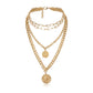 Jewelry Personality Avatar Multi-layer Necklace Sweater Chain Hip Hop Trendy Circle Coin Pendant Necklace