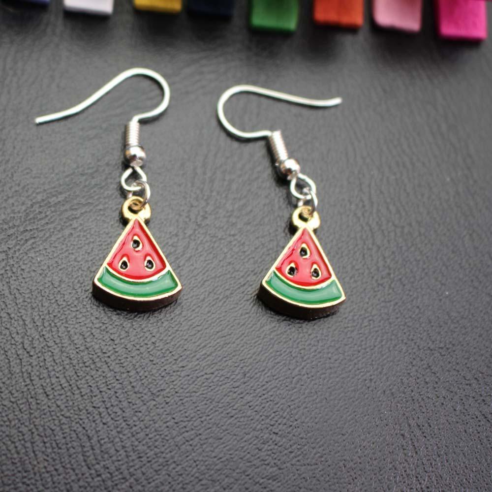 Summary of fruit series earrings drop oil drop diamond strawberry watermelon pineapple banana earrings