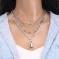 Jewelry Personality Ring Decorative Necklace Hip-Hop Rock Trend Padlock Accessories Multi-layer Set Chain