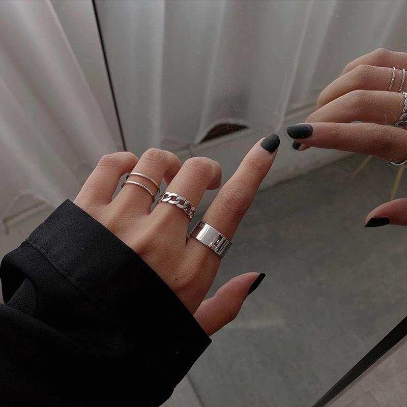 Ins hip-hop punk soil cool ring couple girlfriends personality ring female students simple opening adjustment