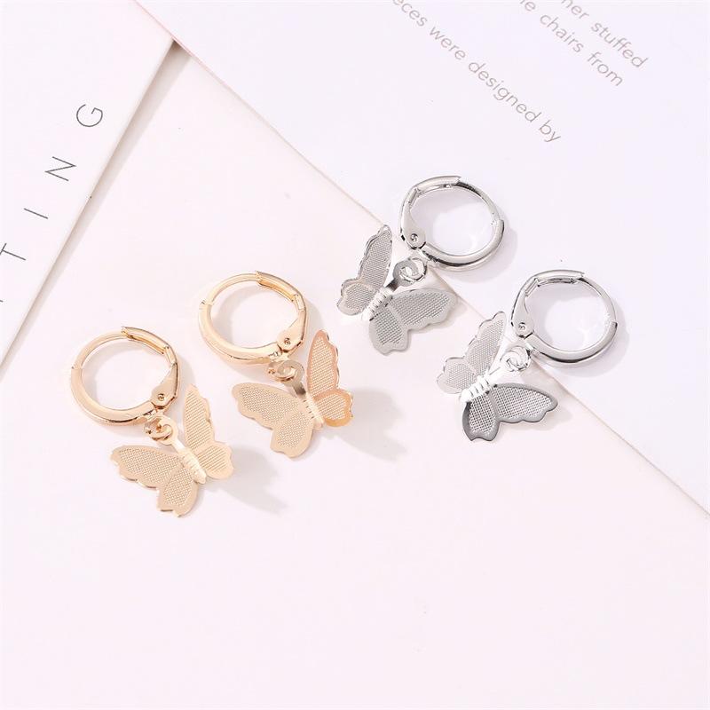 Fashion Earrings Sweet Frosted Butterfly Earrings Earrings Women's Sweet Versatile Simple Earrings