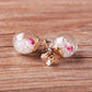 Fashion Glass Ball Broken Diamond Dried Flower Stud Earrings Taobao Double-sided Spherical Earrings Jewelry