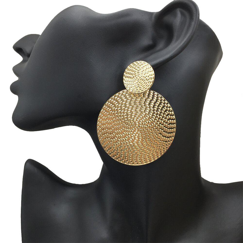 Large and small pattern disc earrings night party exaggerated atmospheric ear accessories
