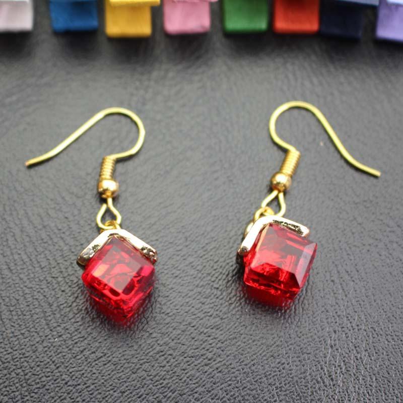Rhinestone drop earrings 3-color high transparent crystal glass gift direct supply w