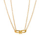 Simple U-shaped multi-layer necklace fashion retro metal horseshoe buckle clavicle chain niche design