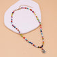 Christmas Ornament Fashion Drip Oil Pendant Christmas Tree Clavicle Chain Bohemian Colorful Handmade Rice Beads