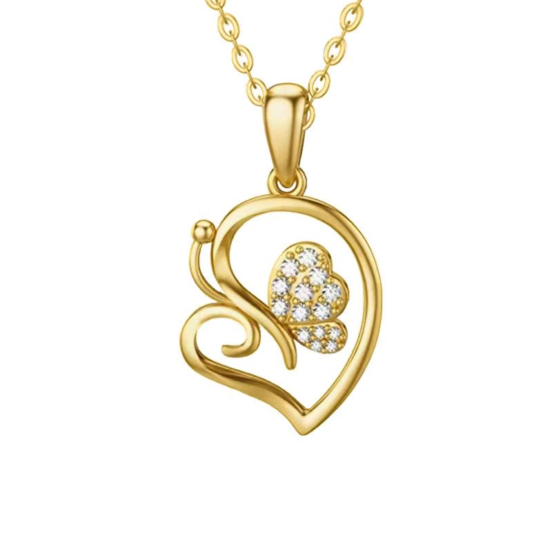 Jewelry Niche Design Butterfly Heart Pendant Necklace Female Animal Series Jewelry
