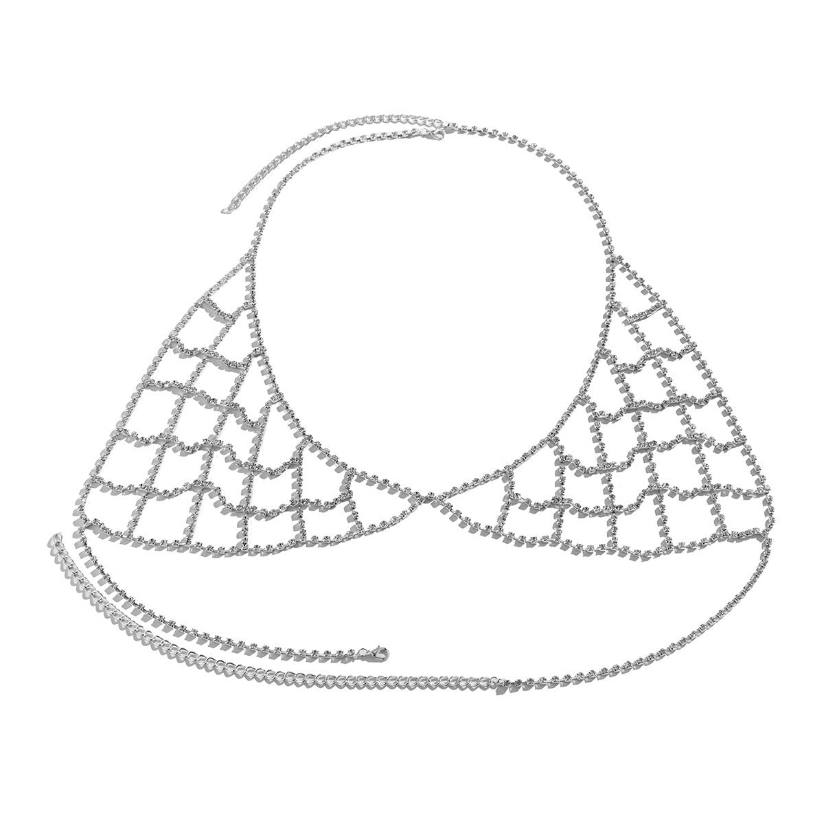 Jewelry Personalized Hollow Mesh Claw Chain Full Diamond Clothes Feminine Geometric Bikini Body Chain