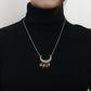 Jewelry natural gravel hollowed out crescent moon tassel pendant sweater chain female autumn and winter high-end necklace