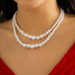 Jewelry Temperament Retro Imitation Pearl Chain Clavicle Necklace Simple Versatile Beaded Double Layer Necklace