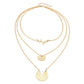 Exclusively For Fashionable Layered Necklace Bohemian Carved Half Circle Heartbeat Necklace