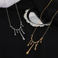 Cold and fresh water drop lava pendant necklace ins niche sweet cool hip-hop long sweater chain trend street shooting
