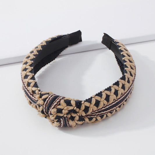 F389 Xiaoxiang fashion headband retro wide-brimmed press hair braided headband temperament ladies hair accessories