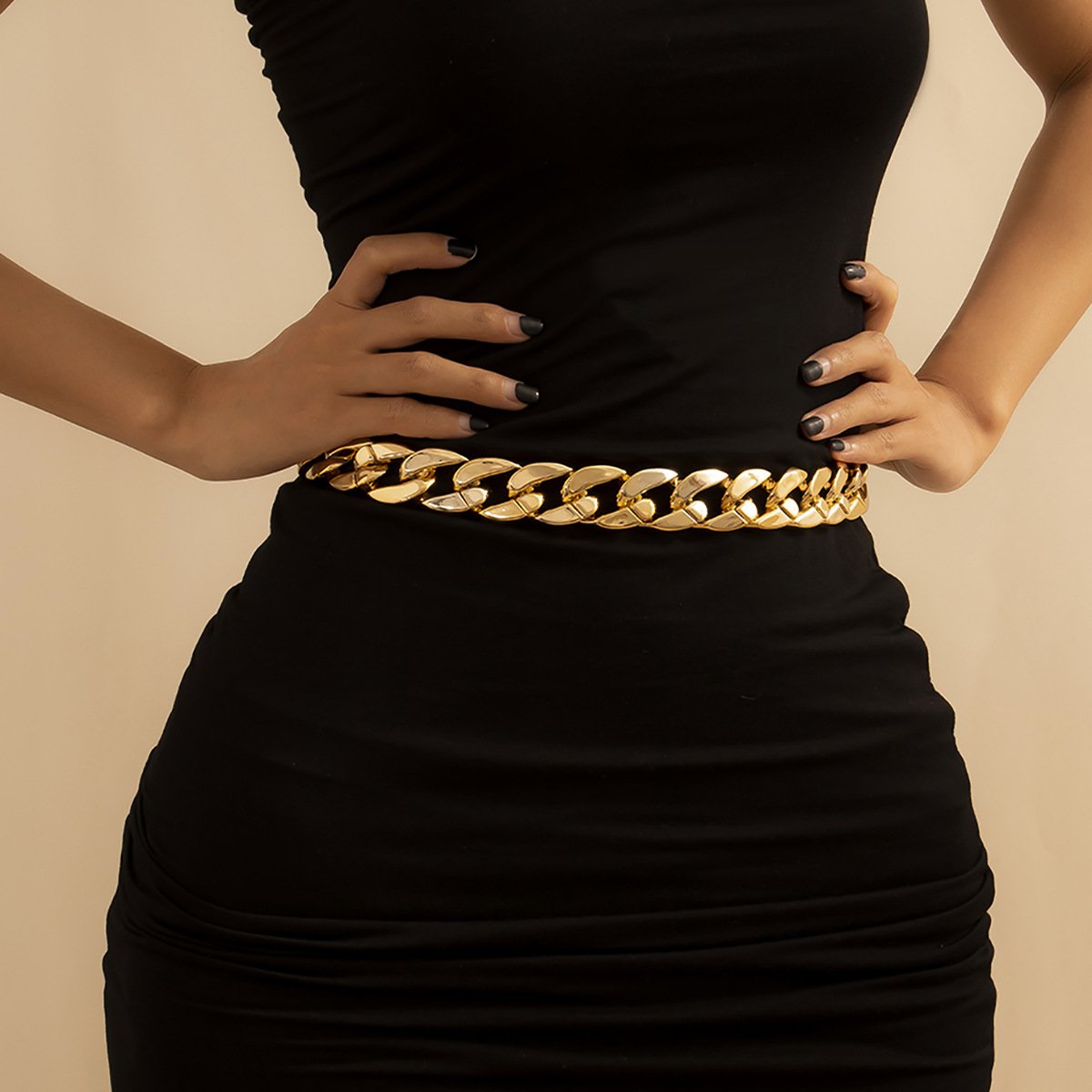 Jewelry Punk Hip Hop Exaggerated Body Chain Simple Single Layer Thick Chain Dress Accessories Waist Chain