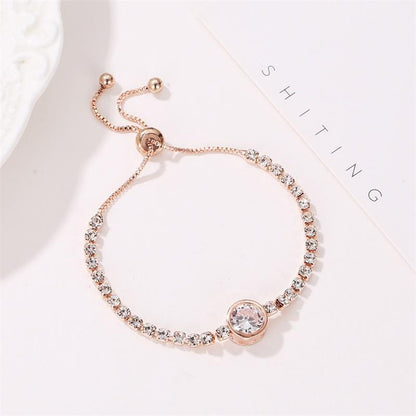 Ins Diamond Ring Love Bracelet Female Retro Fashion Pearl Bracelet Girlfriend Gift Net Red Hand Jewelry Trend